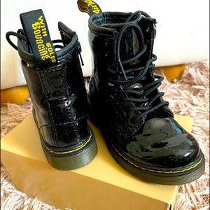 Doc Martens black sparkles combat boots size 10